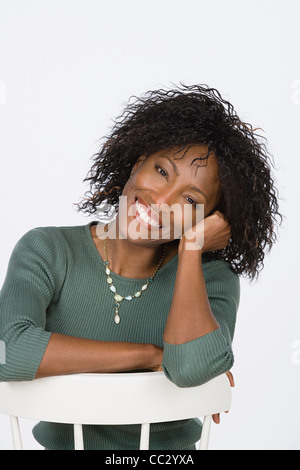 Studio ritratto di donna matura Foto Stock