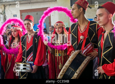 I Drusi persone partecipa a Isfiya festival annuale il 22 ottobre 2011 , Isfiya è uno dei più grandi villaggi Drusi in Israe Foto Stock