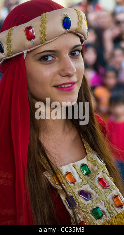 I Drusi donna partecipa in Isfiya festival annuale Foto Stock