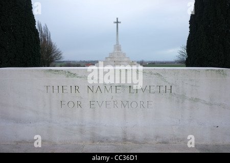 Tyne Cot cimitero, Zonnebeke, Ypres salienti e campi di battaglia, Belgio Foto Stock