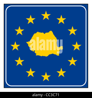 La Romania pulsante europea isolato su sfondo bianco con copia spazio. Foto Stock