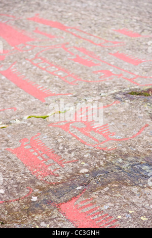 Vecchie incisioni rupestri Foto Stock