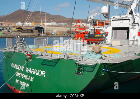 Greenpeace new Rainbow Warrior nave (Rainbow Warrior 111) a Las Palmas de Gran Canaria, in rotta verso New York nel mese di gennaio 2012 Foto Stock
