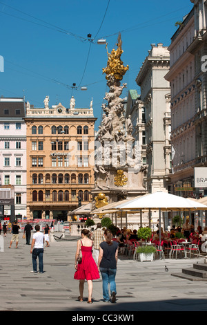 Österreich, Wien I, Graben, barocke Pestsäule (1693) Foto Stock