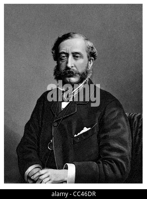 Henry Howard Molyneux Herbert 4° Conte di Carnarvon 1831 1890 Signore Porchester politico britannico del partito conservatore Foto Stock