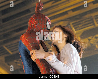 SPIDER-MAN 2002 Columbia TriStar/Marvel Enterprises film con Tobey Maguire e Kirsten Dunst Foto Stock