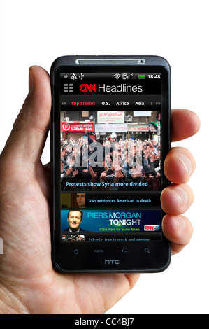 CNN News app su un smartphone HTC Foto Stock