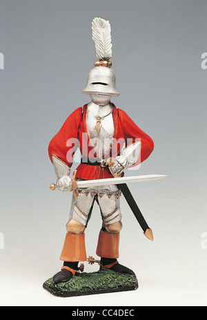 La raccolta: soldati in inglese Knight Armour Armour stile tardo gotico della fine del quindicesimo secolo. Foto Stock