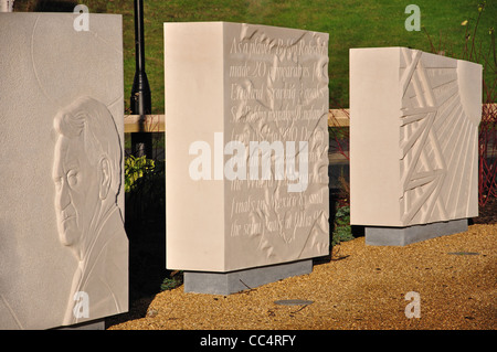 Sir Bobby Robson Memorial Garden, St James Park, Newcastle upon Tyne, Tyne and Wear, England, Regno Unito Foto Stock