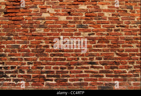 Rosso vecchio muro di mattoni Foto Stock