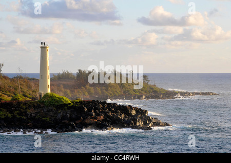 Faro al punto Ninini Nawiliwili Bay Kauai Hawaii Oceano Pacifico Foto Stock