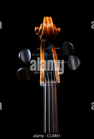 Testa del violoncello Foto Stock
