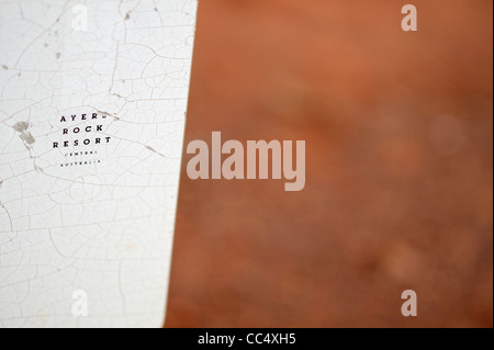 Ayers Rock Resort segno, Territorio del Nord, l'Australia Foto Stock