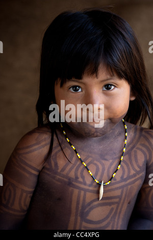 Embera Puru ritratti indiani, provincia del colon, Repubblica di Panama. Foto Stock