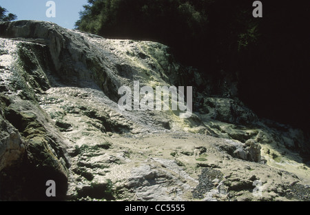 Nuova Zelanda Rotorua Wai-O-Tapu thermal wonderland Bridal Veil Falls Foto Stock