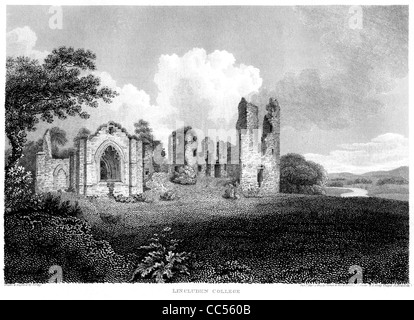 Lincluden College (Collegiata Priory o Abbey) - una incisione da un libro di Robert Burns pubblicato nel 1805. Ispirato Burns poem "una visione". Foto Stock