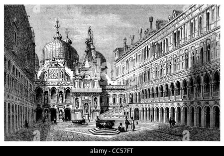 Palazzo Ducale Venezia Square 1886 Foto Stock