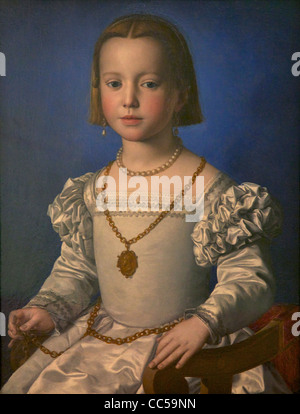 Ritratto di Bia de' Medici, come un bambino, da Agnolo Bronzino, 1542, Galleria degli Uffizi, Firenze, Toscana, Italia, Europa Foto Stock