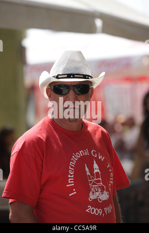 Documentario di immagini scattate al primo evento Greece Treffen Honda Goldwing. I soci del club viaggiano in tutto il mondo per una festa. Foto Stock