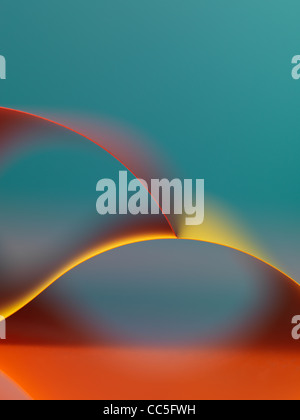 Graphic macro immagine di coloratissimi origami modello realizzato di forma curva di fogli di carta Foto Stock