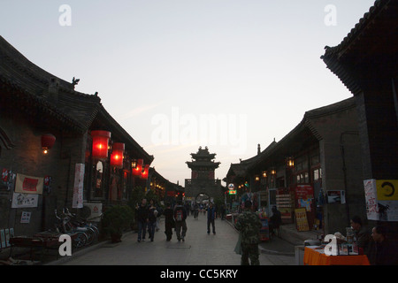 Antica strada Ming-Qing, Pingyao Città Antica, Jinzhong, Shangxi , Cina Foto Stock