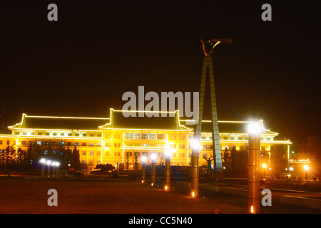 Università di JiLin Museo di Geologia di notte, cultura Square, Changchun, Jilin , Cina Foto Stock