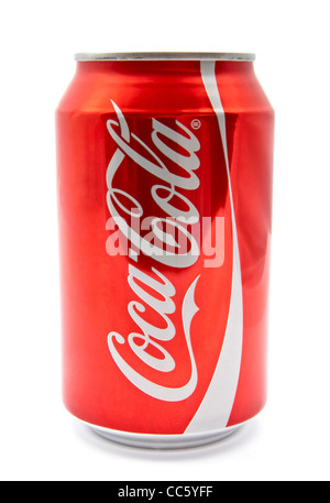 Coca-Cola isolati su sfondo bianco Foto Stock