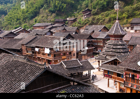 Dong village - Zhaoxing, Guizhou (Cina) Foto Stock