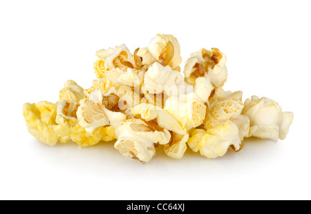 Popcorn dolce isolato su uno sfondo bianco Foto Stock