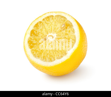 Limone maturo isolato su uno sfondo bianco Foto Stock