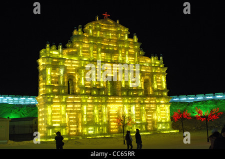 Sculture di ghiaccio ad Harbin Foto Stock