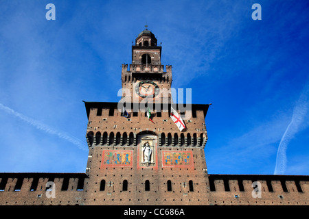 Il Castello Sforzesco (Castello Sforzesco), Milano, Italia Foto Stock