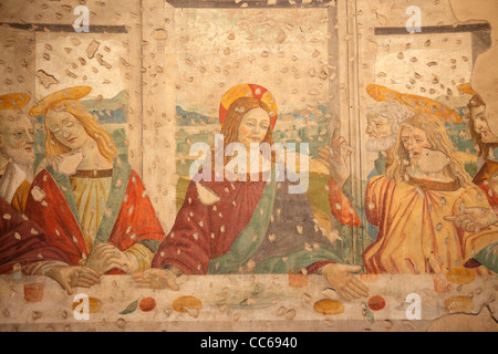 Ultima cena affresco di Saint Lawrence Basilica, Milano, Italia Foto Stock