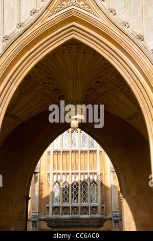 Dettagli architettonici di St John's College di edifici, l'Università di Cambridge, Inghilterra. Foto Stock