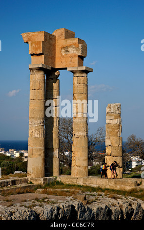 Il tempio di Apollo Pythion, sulla collina di Monte Smith, dove l'acropoli di Rodi antica si trova, Dodecaneso, Grecia Foto Stock