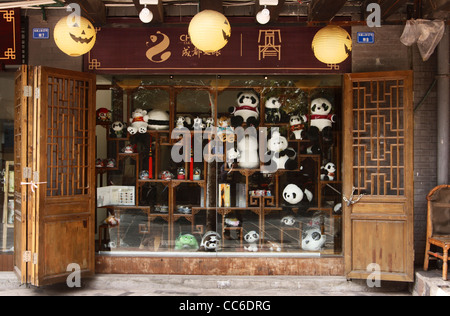 Shopwindow, Kuan-zhai Lane, Chengdu Sichuan , Cina Foto Stock