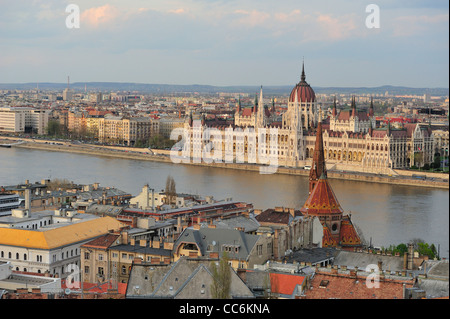 Parlamento ungherese edificio, Budapest, Ungheria Foto Stock