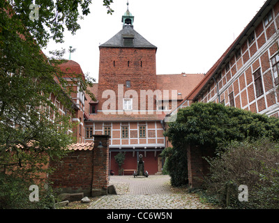 Cancello principale alla corte del Castello Winsen, Winsen Luhe, Germania. Foto Stock