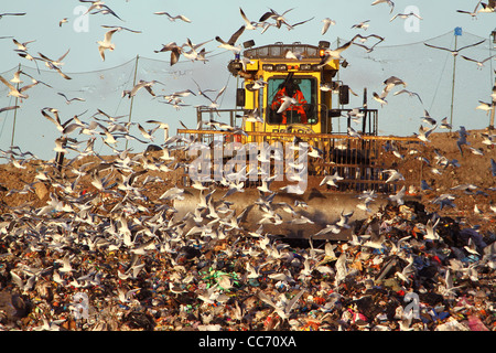 Un sito di discarica in Huntingdon, Cambridgeshire Foto Stock