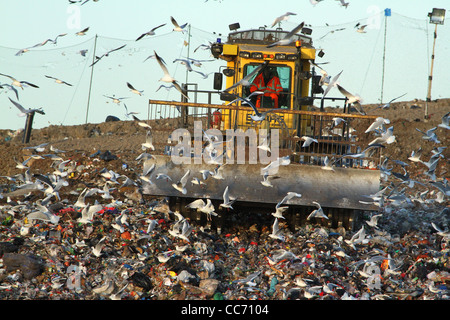 Un sito di discarica in Huntingdon, Cambridgeshire Foto Stock