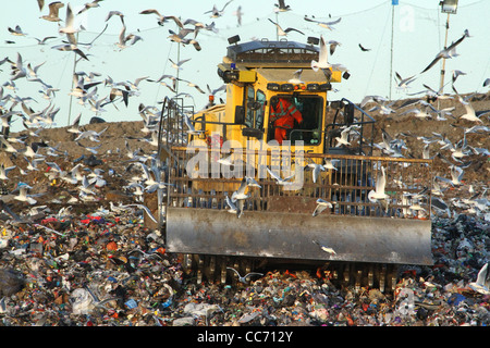 Un sito di discarica in Huntingdon, Cambridgeshire Foto Stock