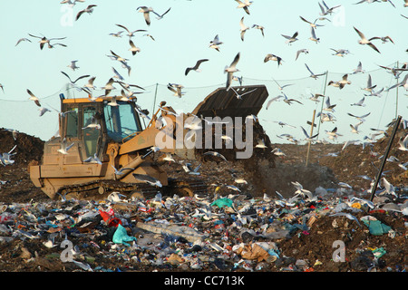 Un sito di discarica in Huntingdon, Cambridgeshire Foto Stock