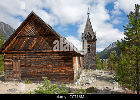 St Andrews chiesa di legno. Chilkoot Trail. Lake Bennett. British Columbia. Canada Foto Stock