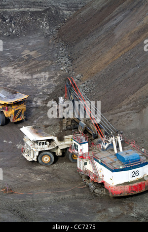 Vista aerea di carbone miniere di superficie in Campbell County, Wyoming negli Stati Uniti. Foto Stock