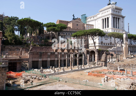 La piazza del Foro Romano Foto Stock