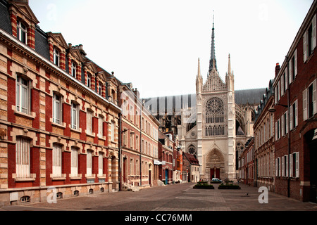 Francia, Amiens, Cattedrale di Amiens (Notre Dame d'Amiens) un Sito Patrimonio Mondiale dell'UNESCO Foto Stock