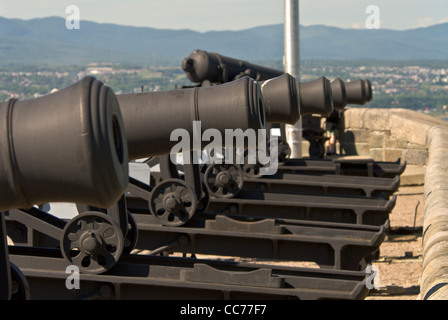La Citadelle canon approfondimento a Fort National Historic Site Storia militare Quebec City summer Ville de Québec Foto Stock