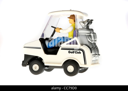 Carrello da golf, giocattolo per bambini, controllo remoto, azionato da batterie. Golf souvenir. Foto Stock