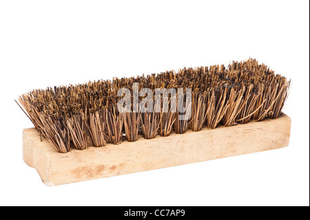 Una mano in legno spazzola per il lavaggio di pavimenti Foto Stock