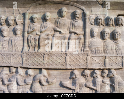 Incisioni in corrispondenza della base dell'Obelisco di Thutmosis III ippodromo di Costantinopoli Foto Stock